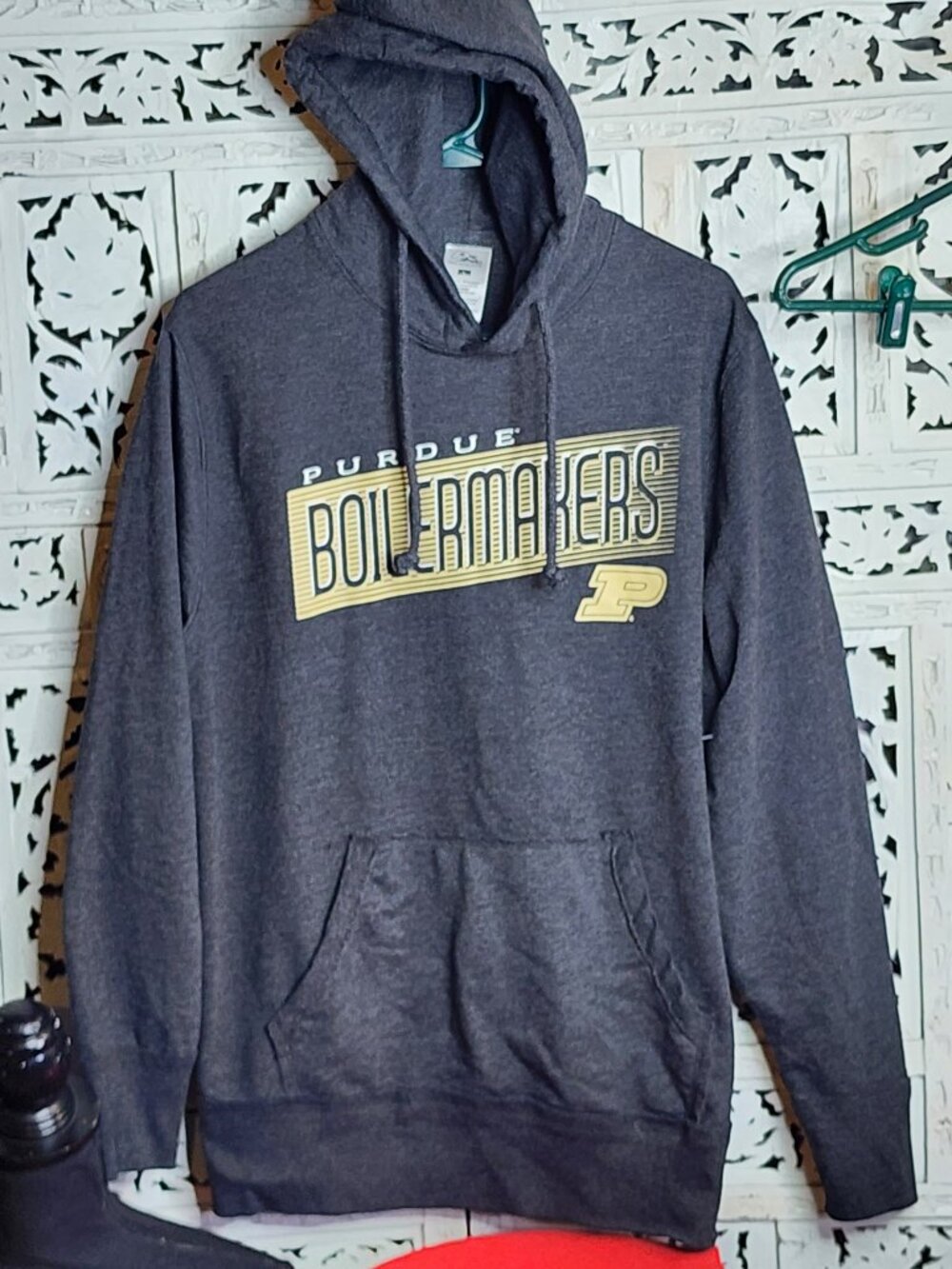 Pel Athletic Lead Grey Black Purdue Boilermakers Meijer NCAA Purdue Hoodie Sz L